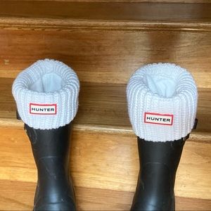 Hunter women’s half cardigan boot socks -short white sock size large